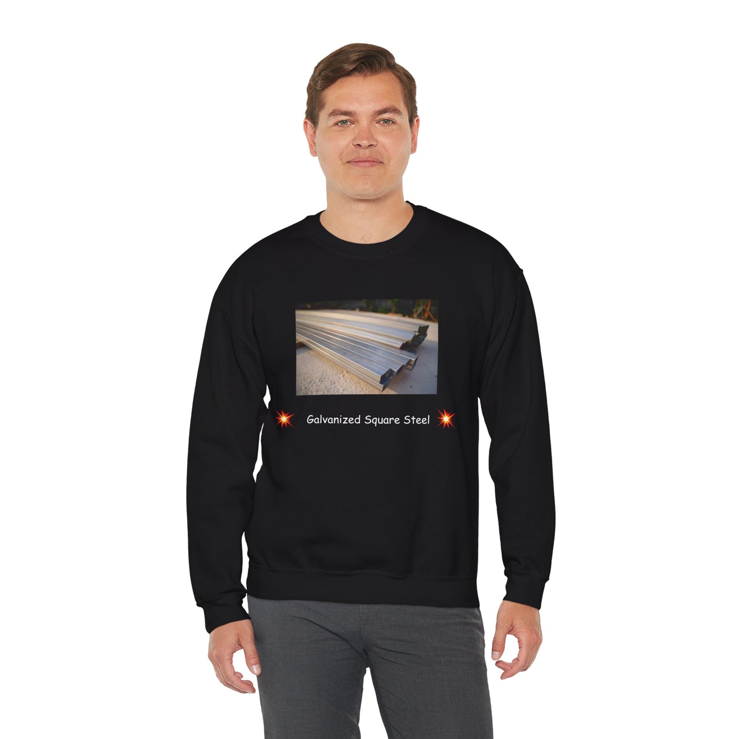 Galvanized Square Steel Heavy Blend™ Crewneck Sweatshirt Unisex