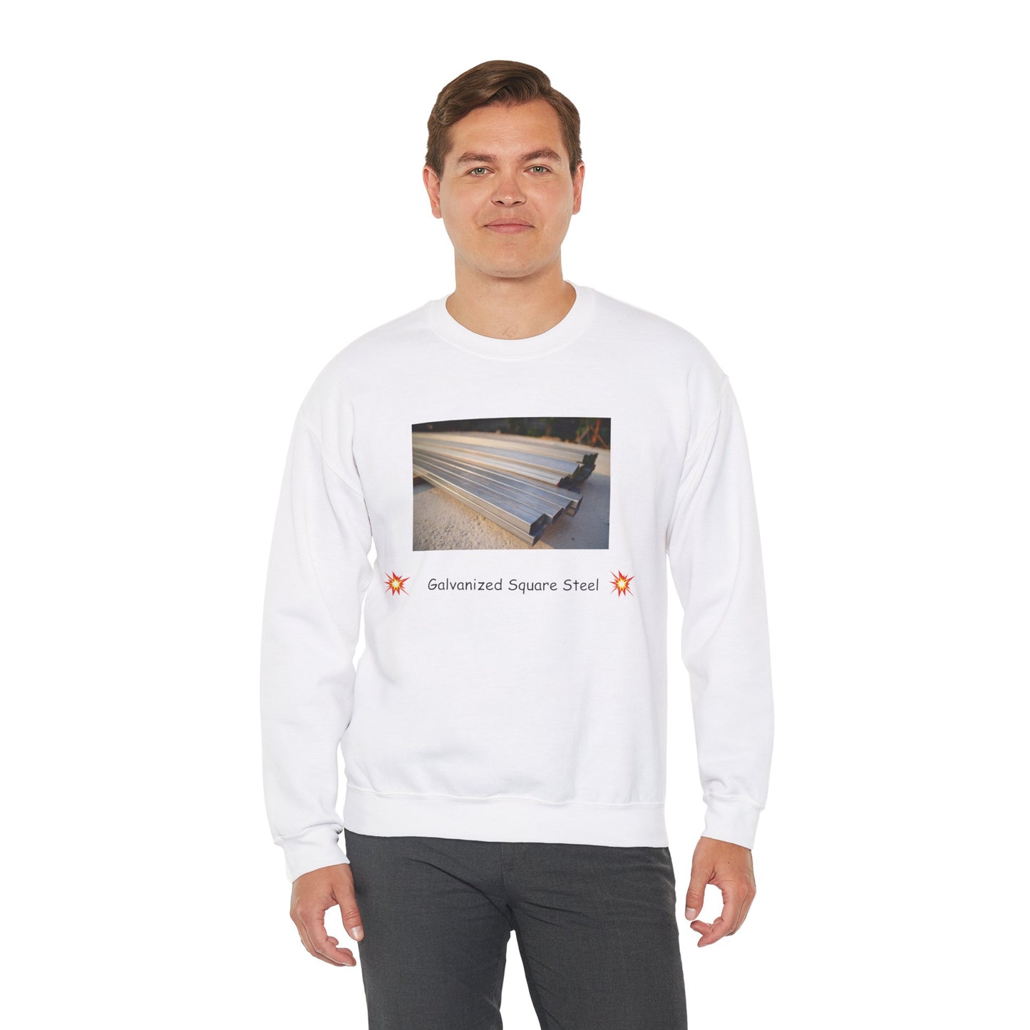 Galvanized Square Steel Heavy Blend™ Crewneck Sweatshirt Unisex