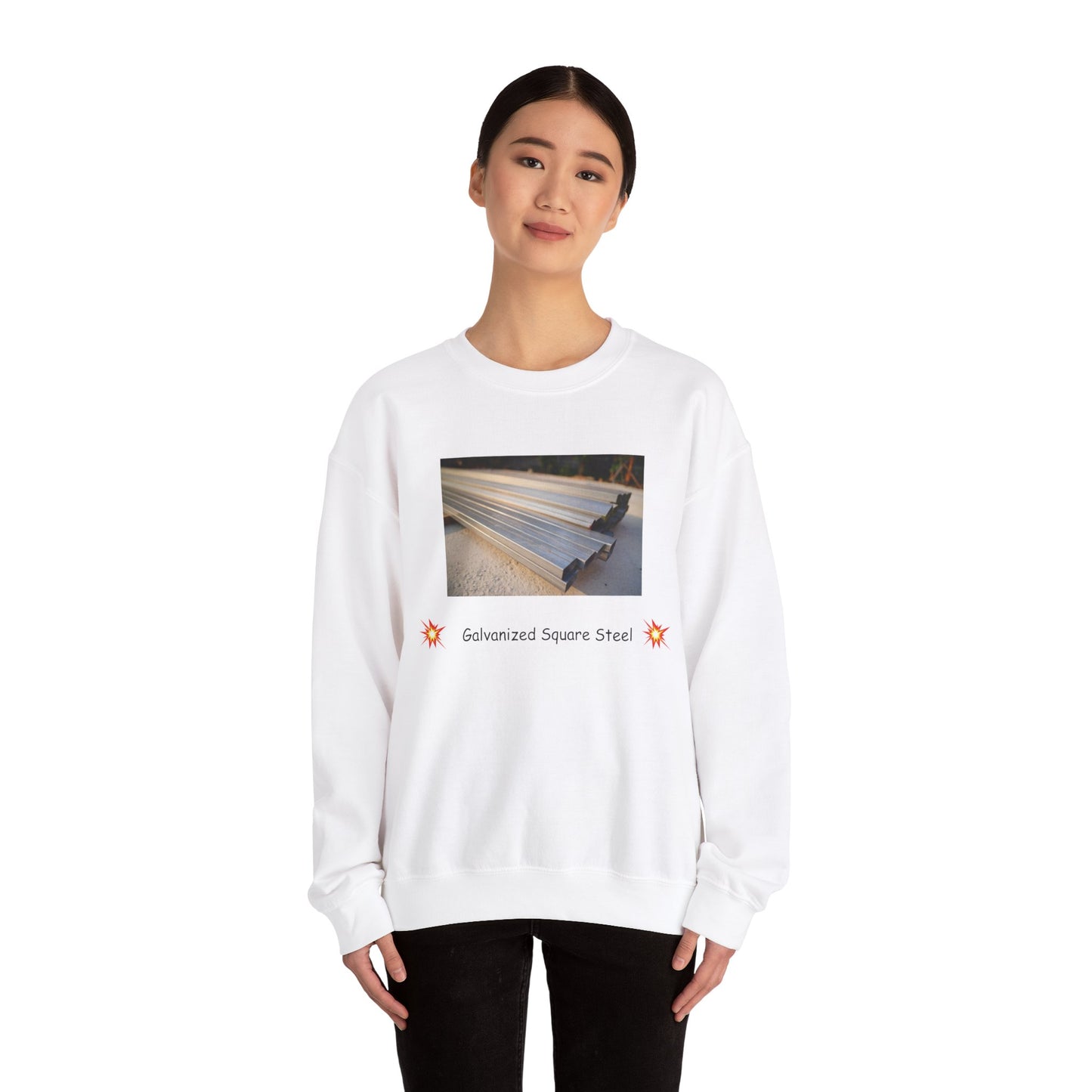 Galvanized Square Steel Heavy Blend™ Crewneck Sweatshirt Unisex